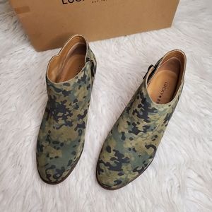 Lucky Brand Barstyn Olive Camo Booties Size 7M